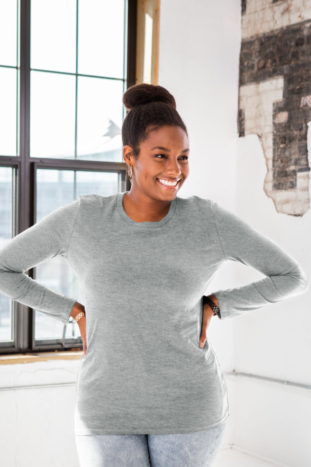 Ladies Premium Cotton Long Sleeve Tee
