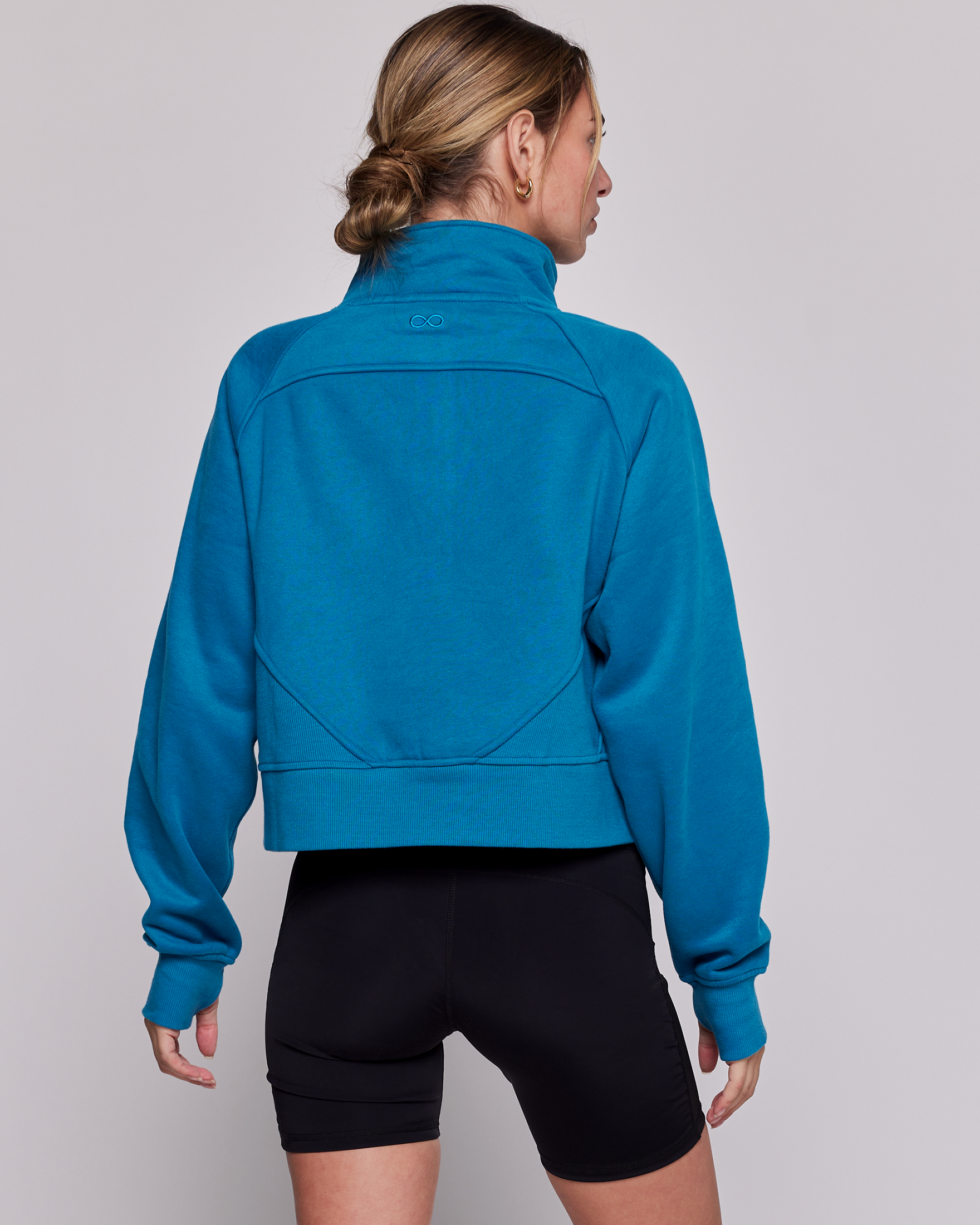 Effortless Fleece Crop Half Zip Jacket