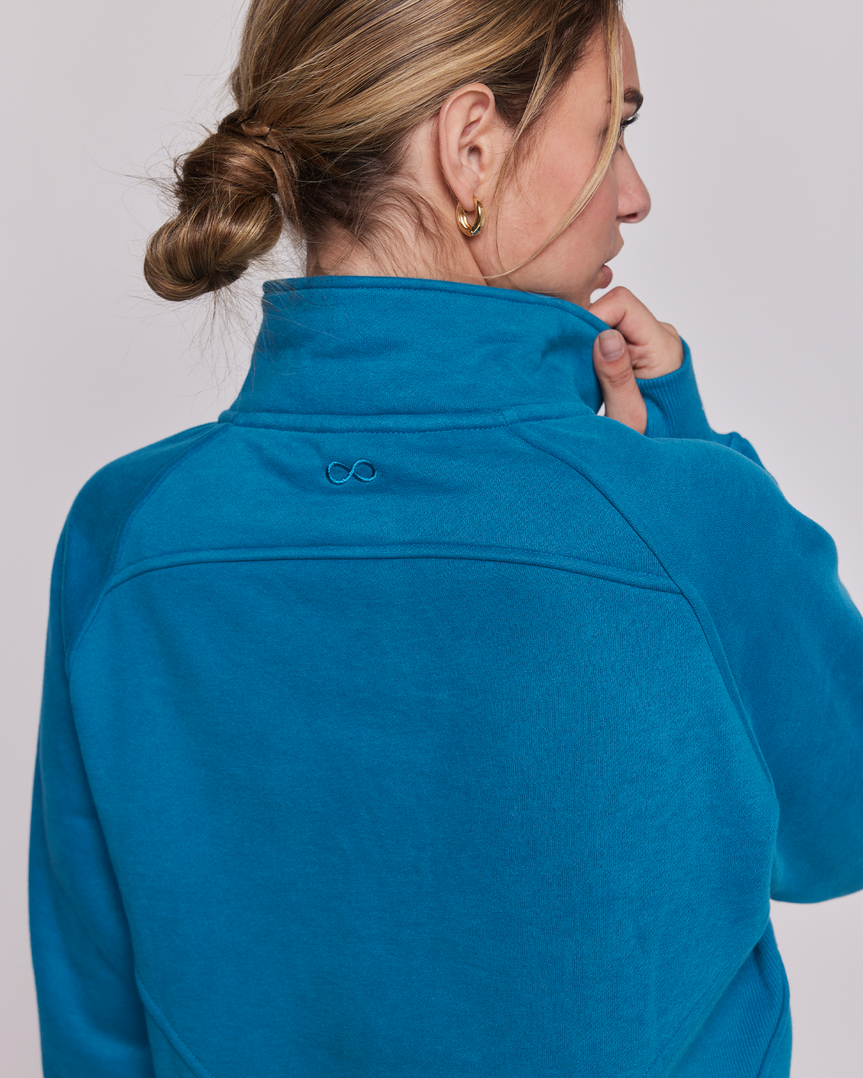 Effortless Fleece Crop Half Zip Jacket